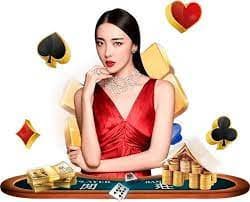 Dealer profesional di meja Baccarat Live Casino sesetoto02 sedang membagikan kartu